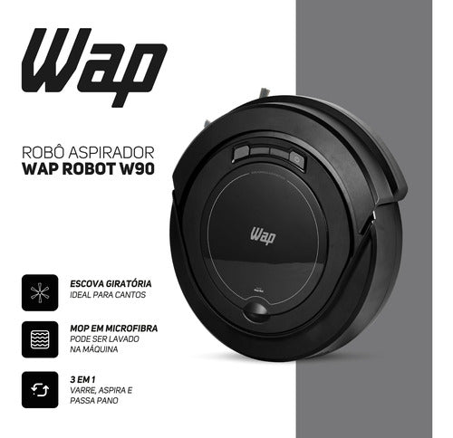 Wap Robot W90 Vacuum Cleaner Robot 3 Cleaning Modes Fw009026 - Geovelle