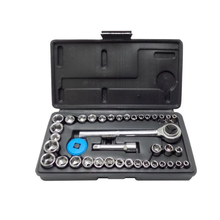 1/4 Reversible Ratchet Wrench Socket Set Kit - 40 Pieces - Geovelle